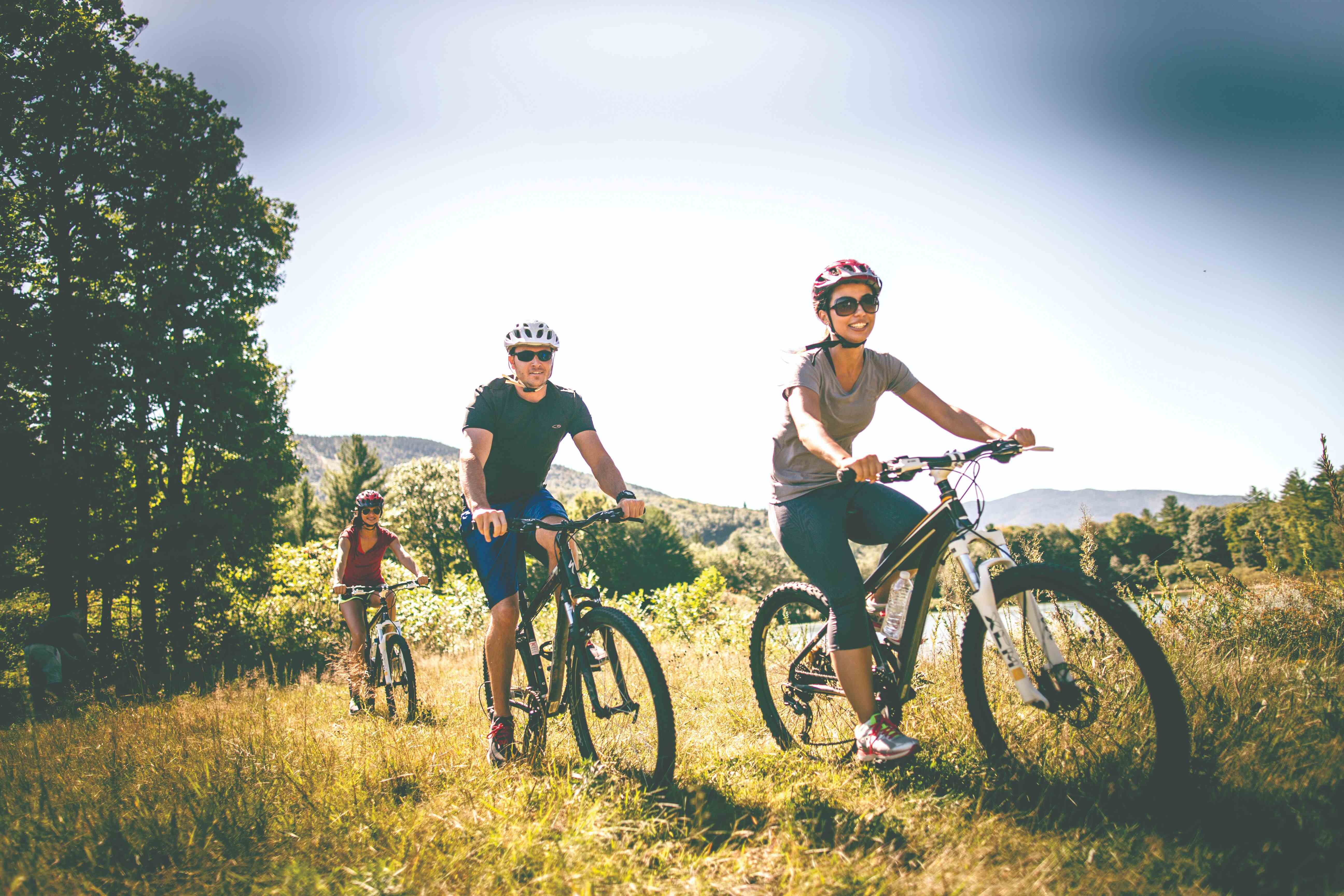 people biking 