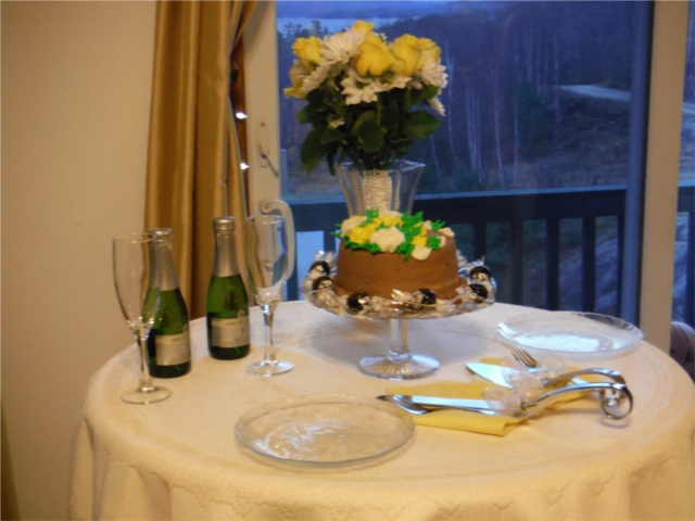 elopement wedding set up with yellow and white theme colors