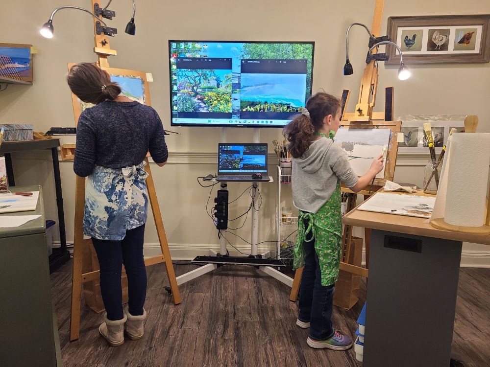 Two students at work