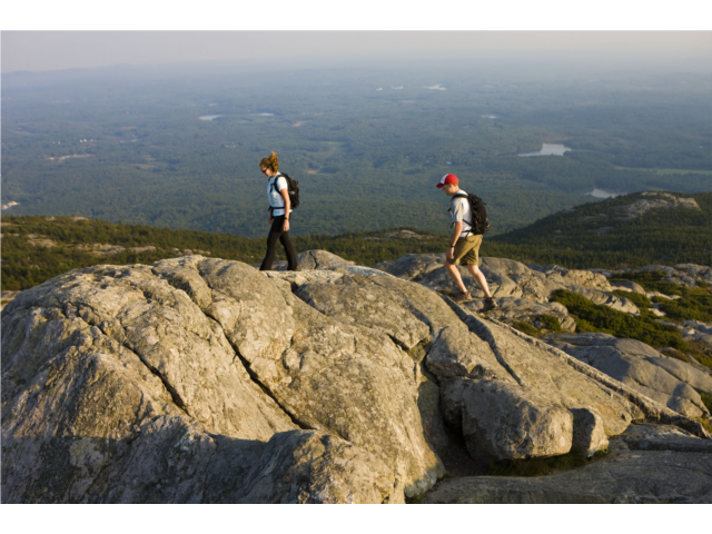 Hiking on Mount Monadnock, Monadnock State Park.