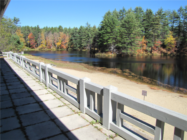 Small Pavilion on Catamount Pond. Bear Brook State Park.