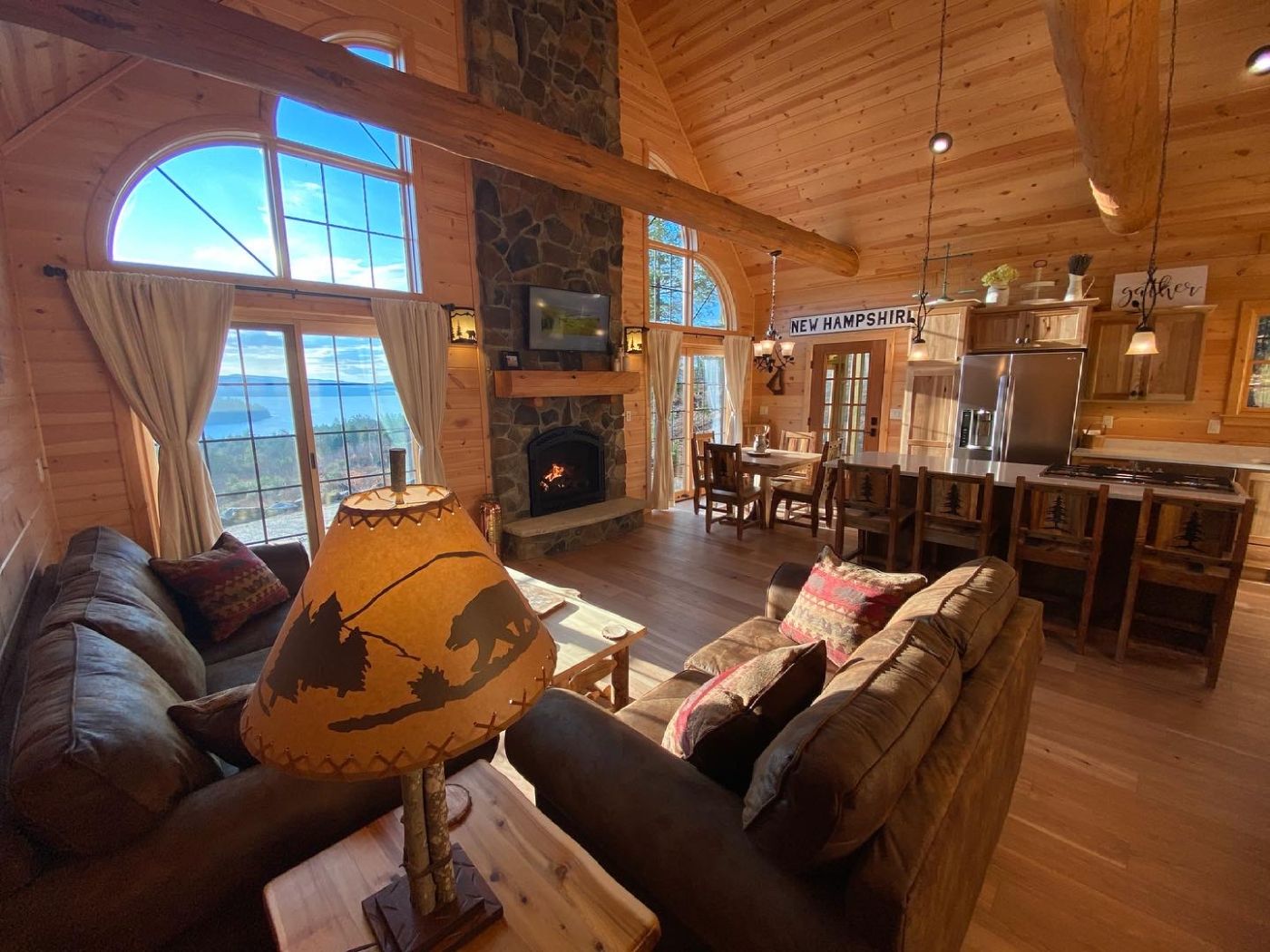 Gorgeous Log home overlooking Newfound Lake.