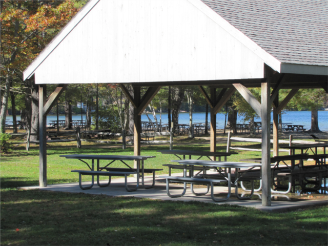 Ellacoya State Park pavilion.