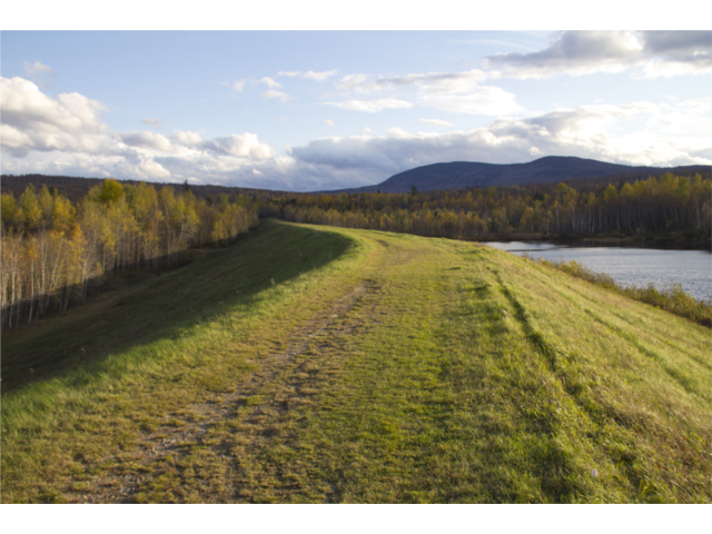 Jericho Lake dam in Jericho Mountain State Park