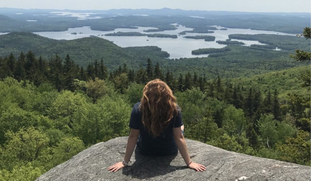 Hiking Rattlesnake Mountain overlooking Squam Lake
