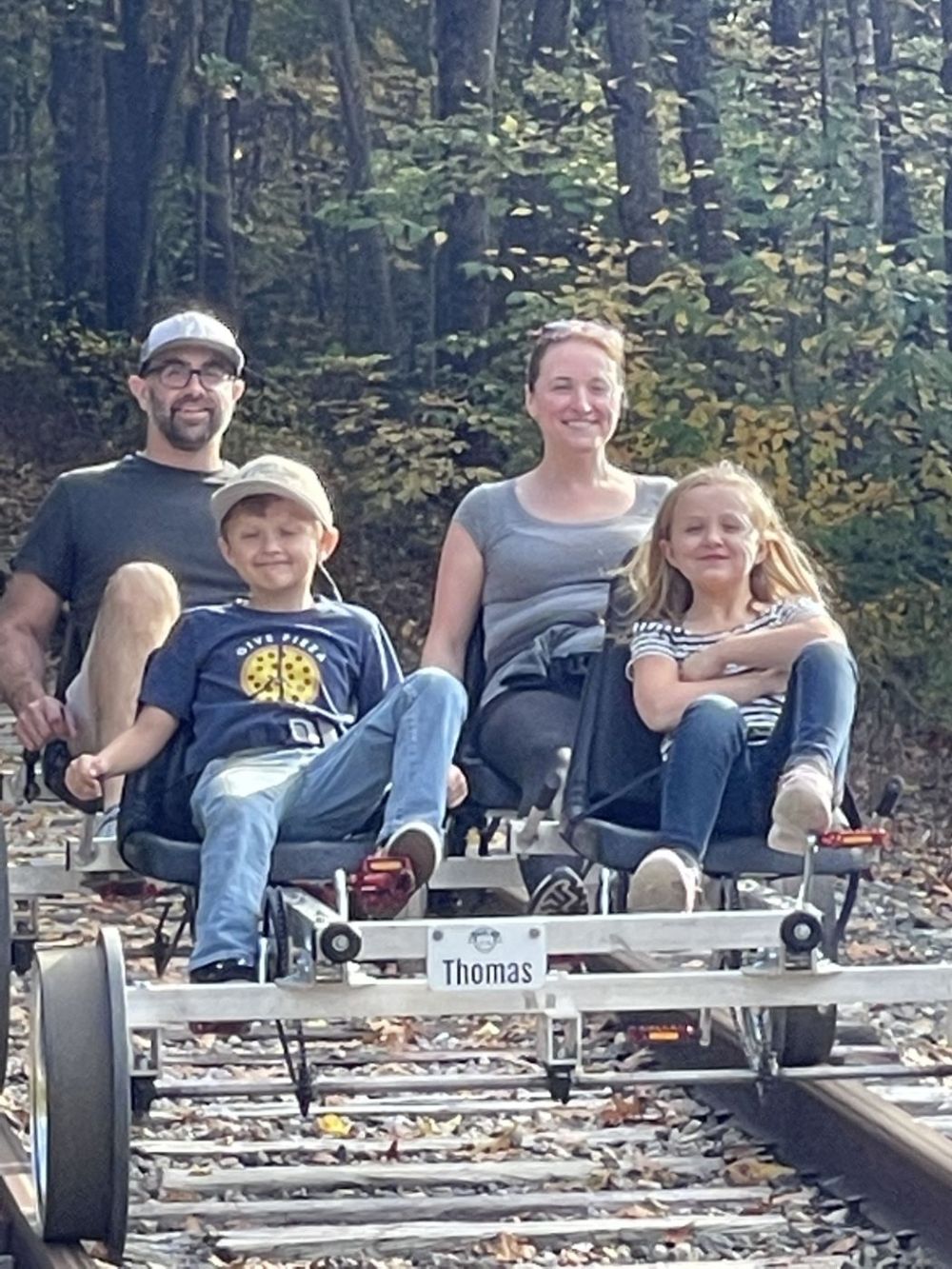 Family kicking back and enjoying a leisurely tour.
