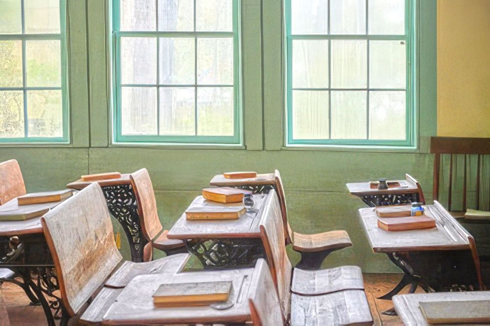 These wood and iron student desks have been in place at our District #5 One-Room Schoolhouse since 1893!