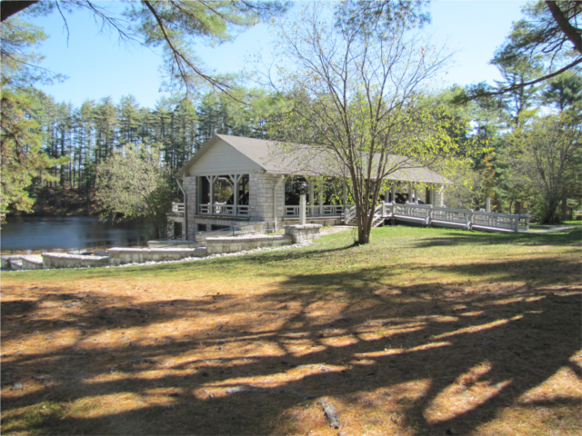 Small Pavilion on Catamount Pond. Bear Brook State Park.
