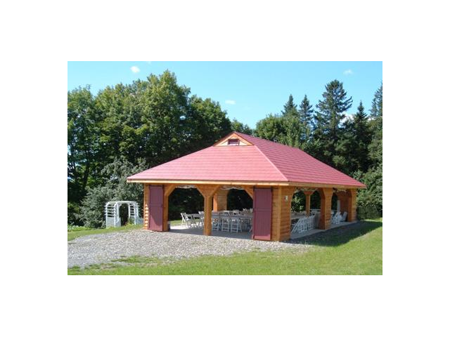 The Hill Top Pavilion At Bear Tree, Pittsburg, NH. Perfect for your next gathering!