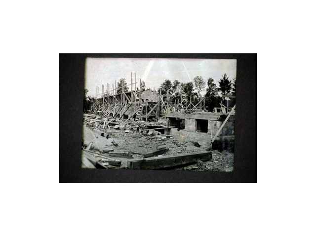 Gunstock lodge under construction by the WPA in 1937. Original lodge provides beautiful event venue today.