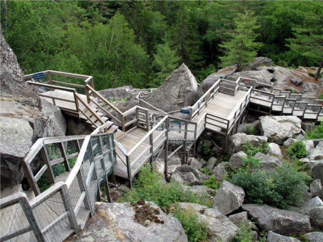 Looking down on profile platform.