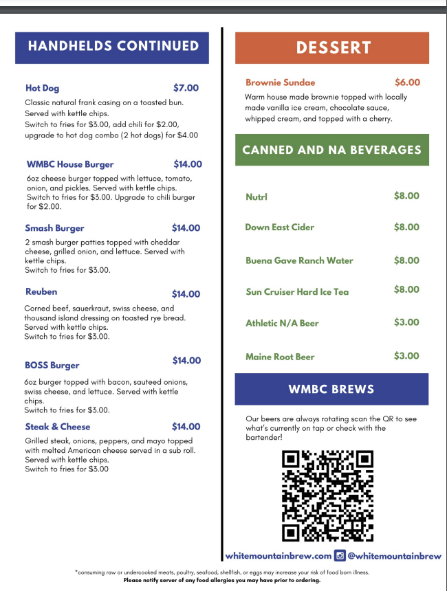Food Menu Page 2
