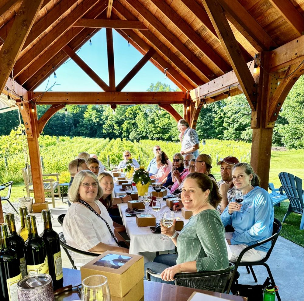 Wine pairings class at the pavilion.