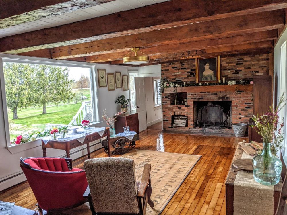Inglenook room prepped for an elopement