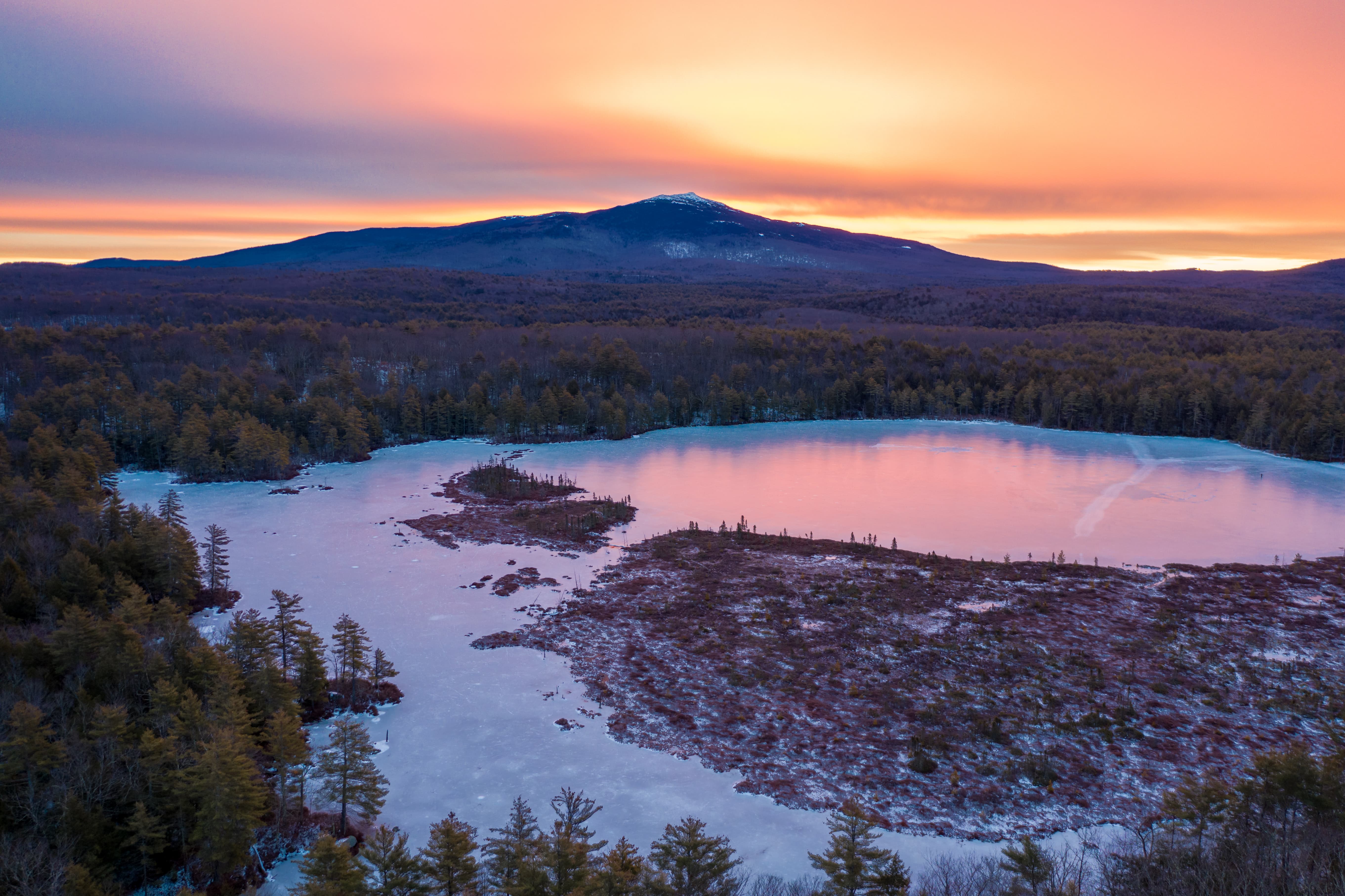 A snowy mountain scene